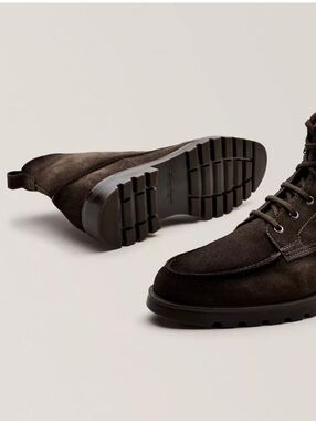Santoni Dark Brown Ankle Hiking Boot with Side Zip/Size US10/UK9/NWB